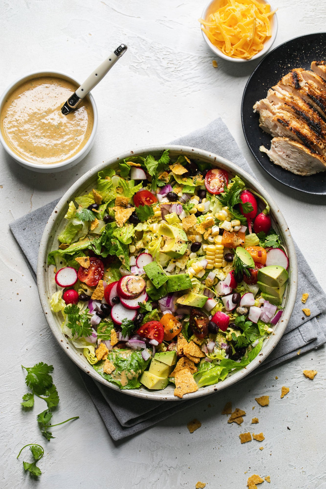 Southwest Chopped Salad with Vegan Tahini Ranch