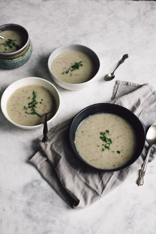 Tahini Turnip Potato Soup - Soom Foods