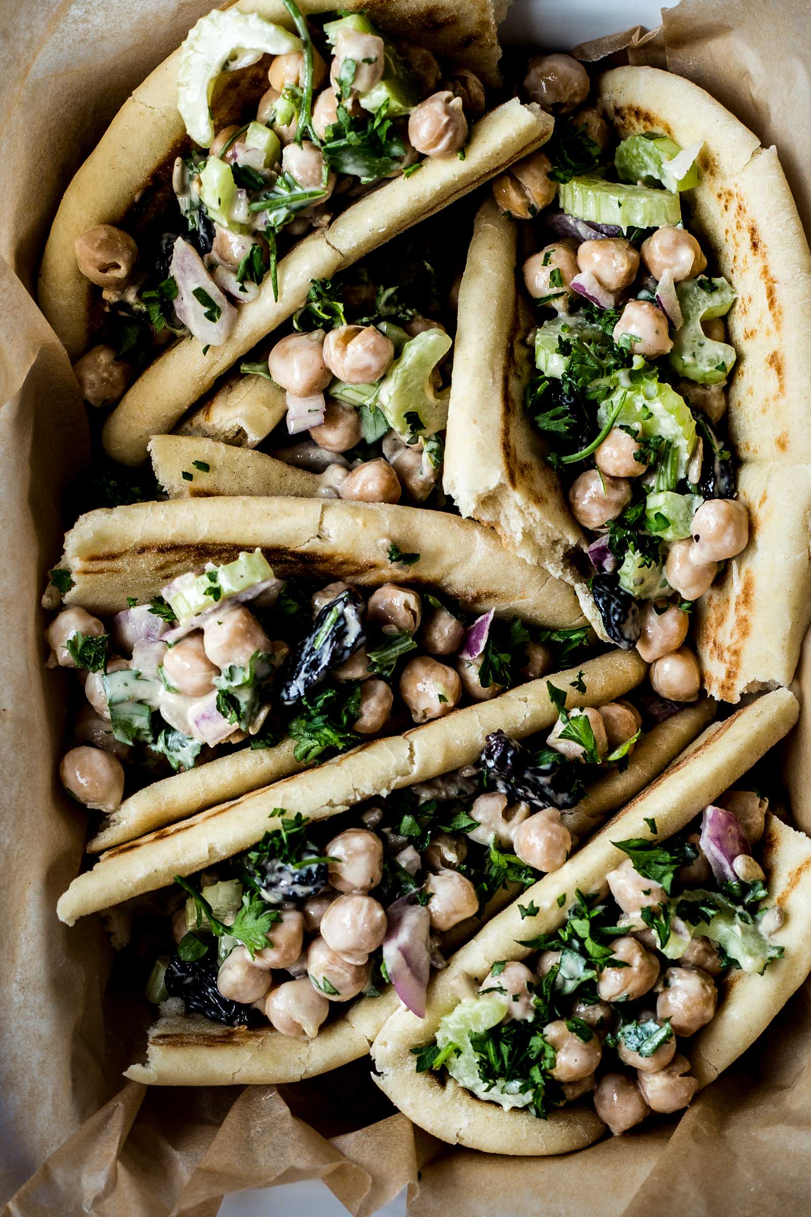 Chickpea Tahini Salad Wraps