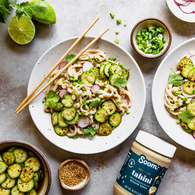 10-Minute Cold Sesame Noodles with Pickled Cucumbers
