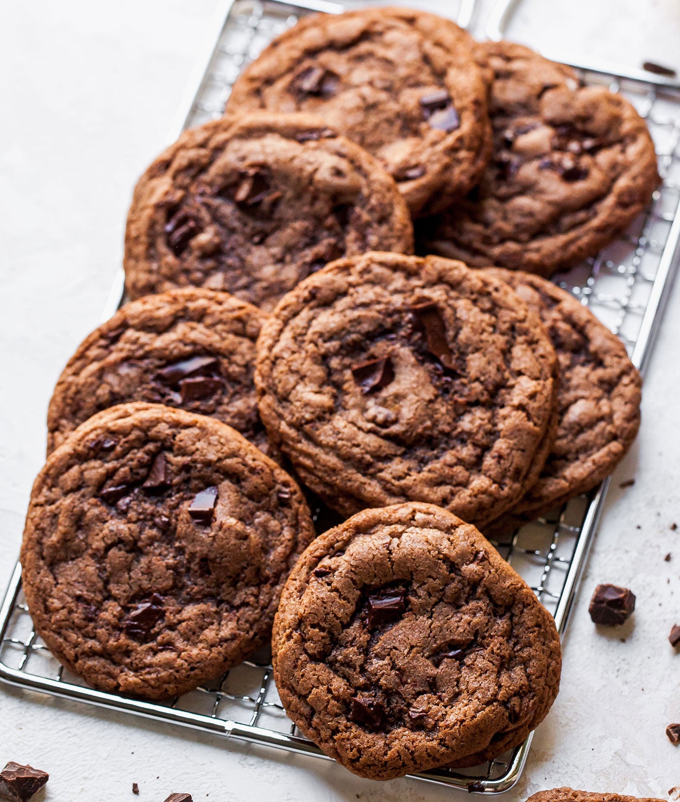 Double Chocolate Chunk Tahini Cookies