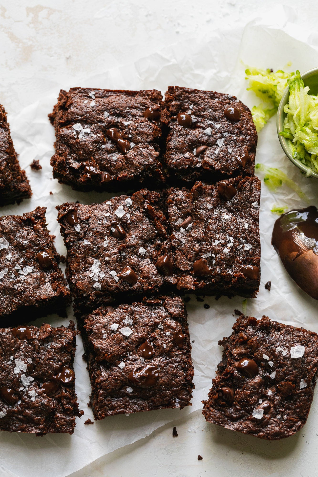 Chocolate Tahini Zucchini Brownies