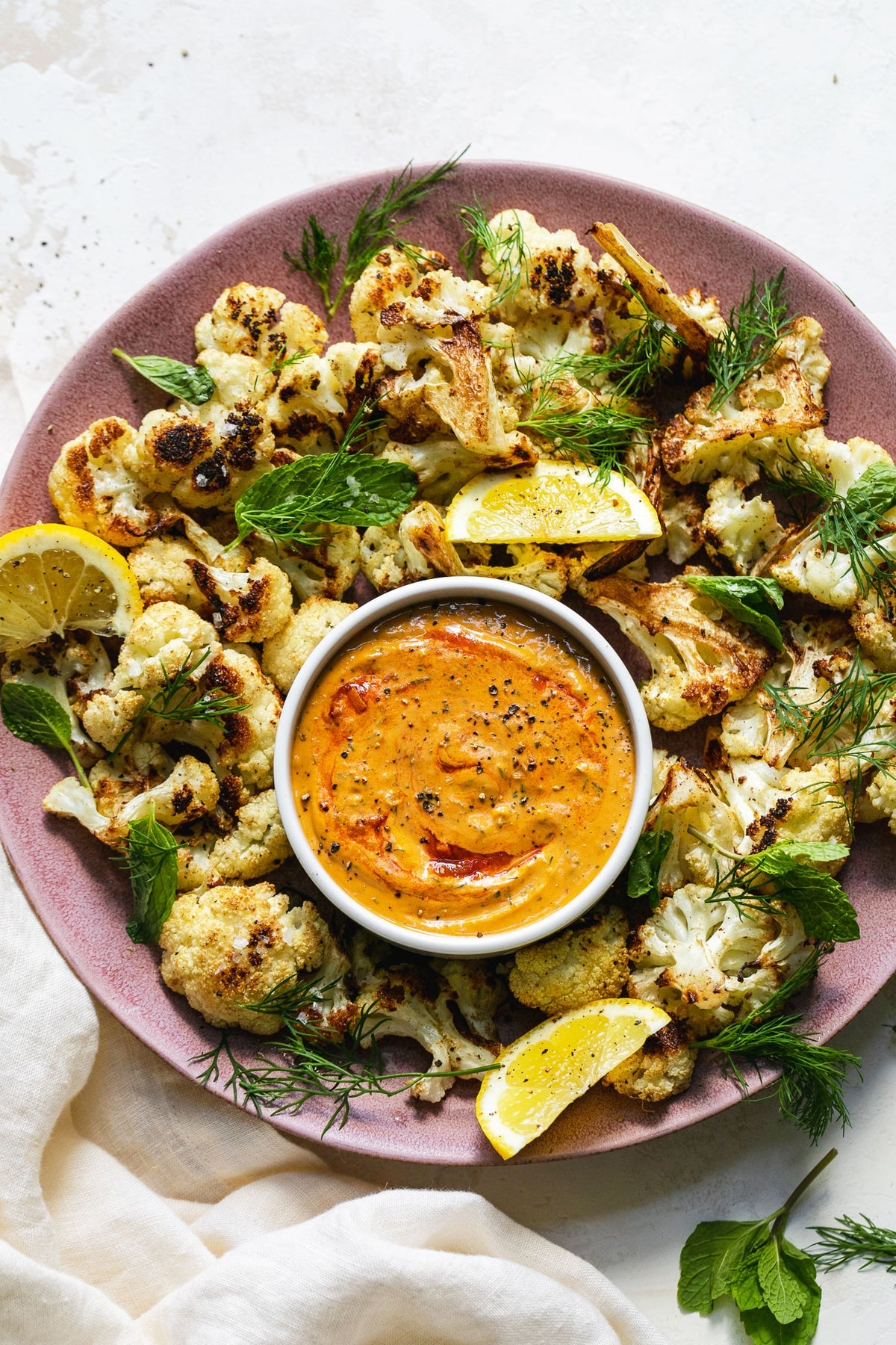 Roasted Cauliflower with Harissa Tahini