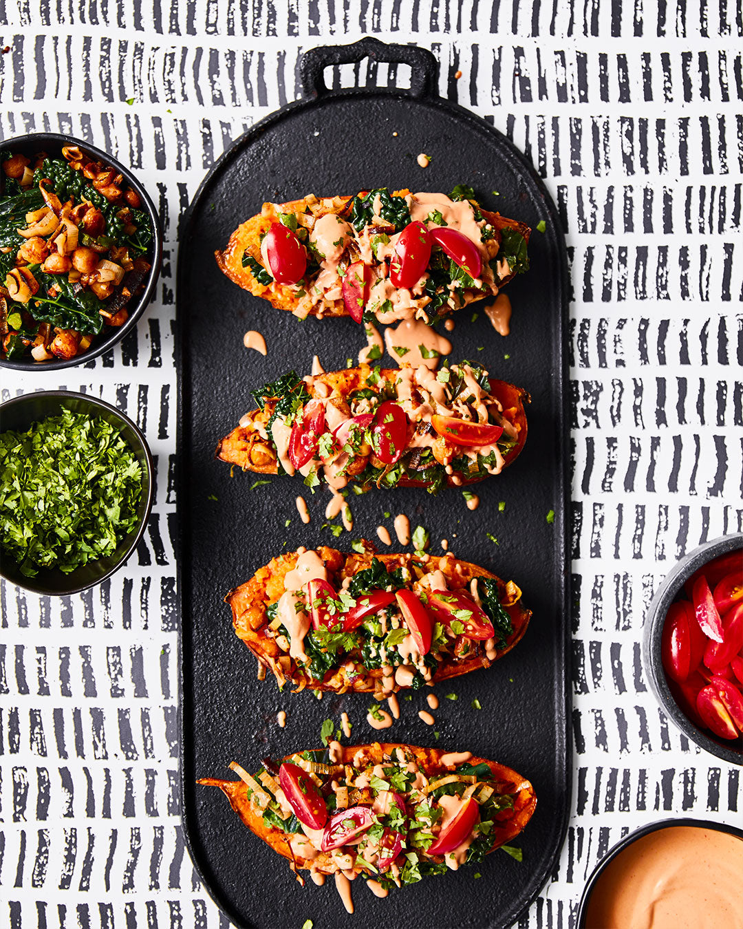Loaded Tahini Sweet Potatoes