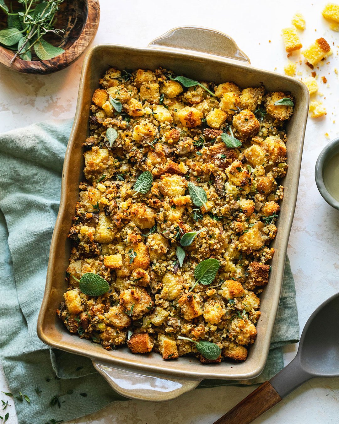 Tahini Cornbread Stuffing