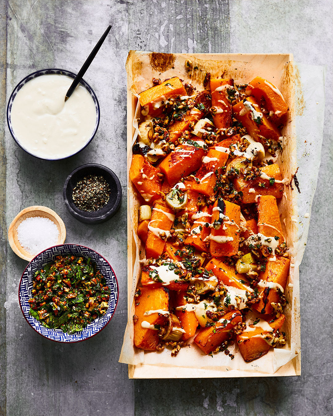 Roasted Butternut Squash with Orange Tahini