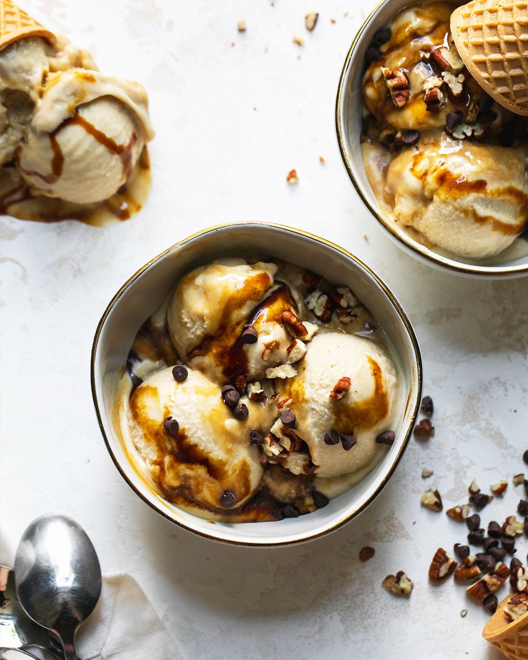 No-Churn Dairy-Free Tahini Ice Cream with Silan Swirls