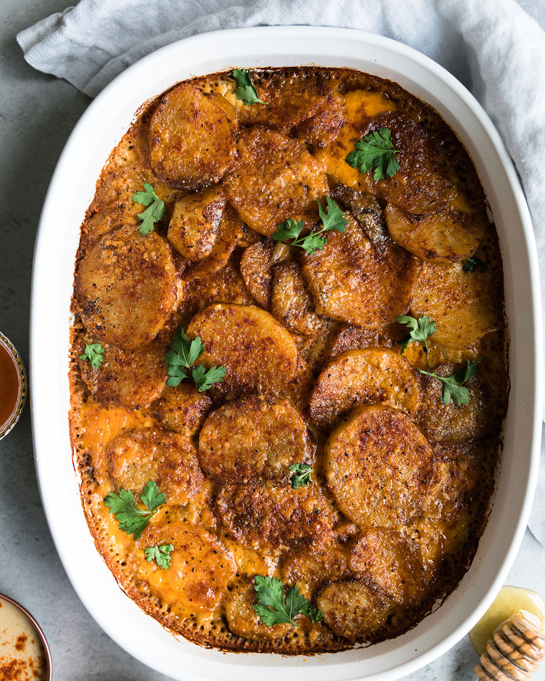 Honey Tahini Glazed Potatoes 