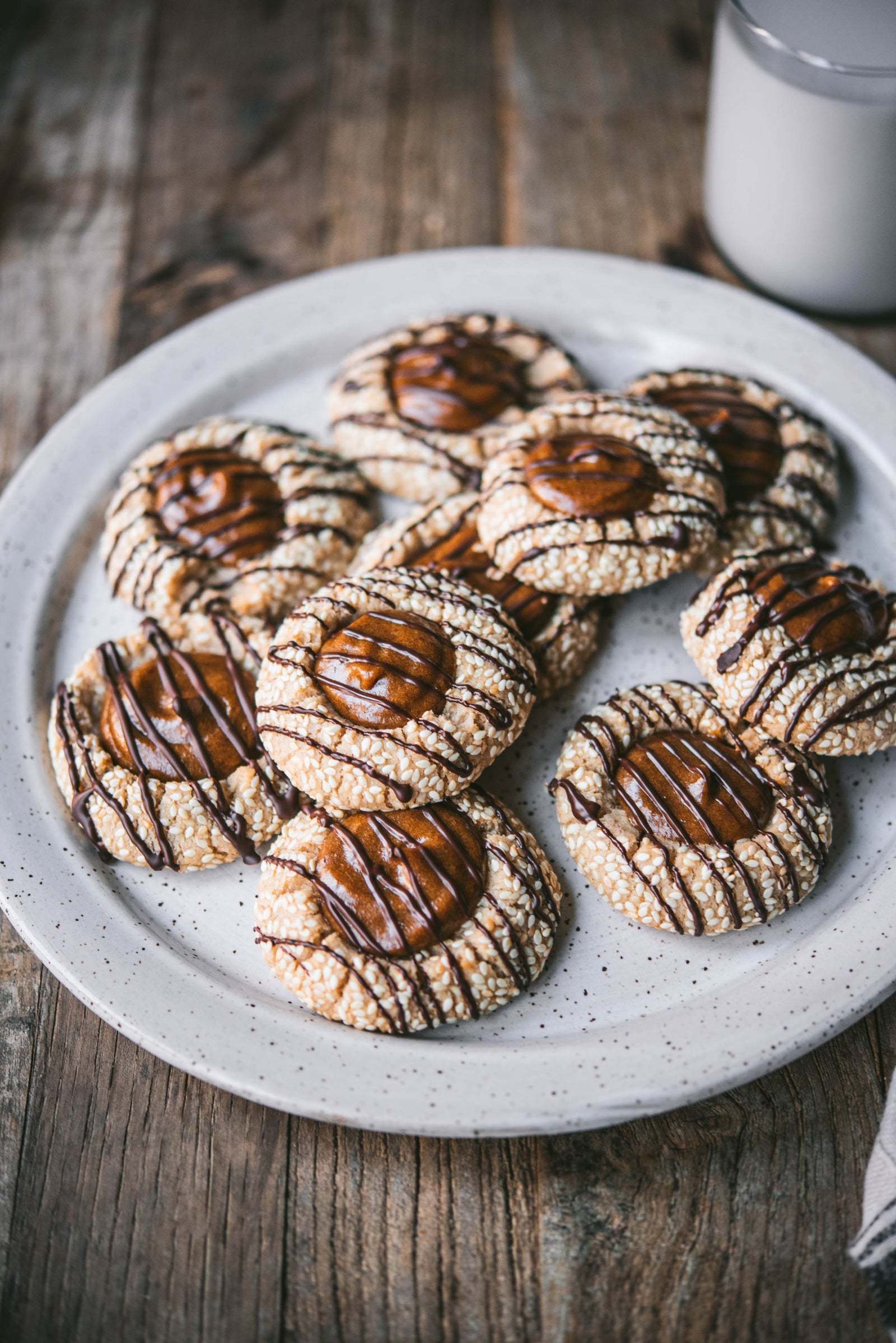 Vegan Tahini Thumbprint Cookies