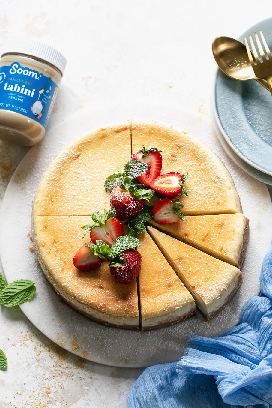 Vanilla Bean Tahini Cheesecake