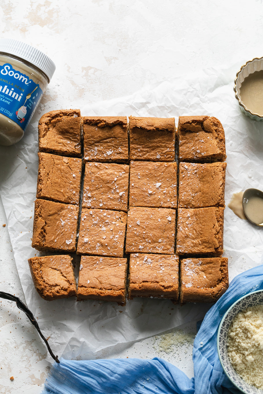 Vanilla Bean Tahini Blondies