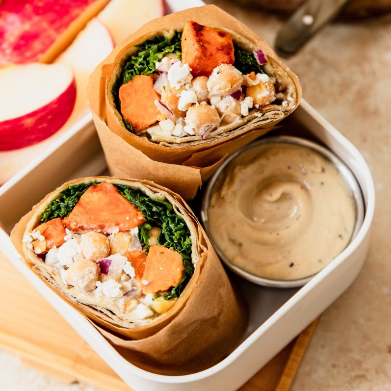 Roasted Sweet Potato & Chickpea Wraps