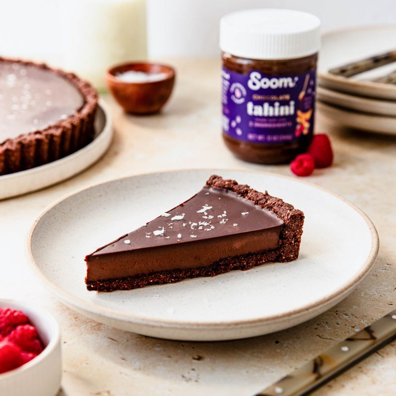 Dark Chocolate Tahini Tart 