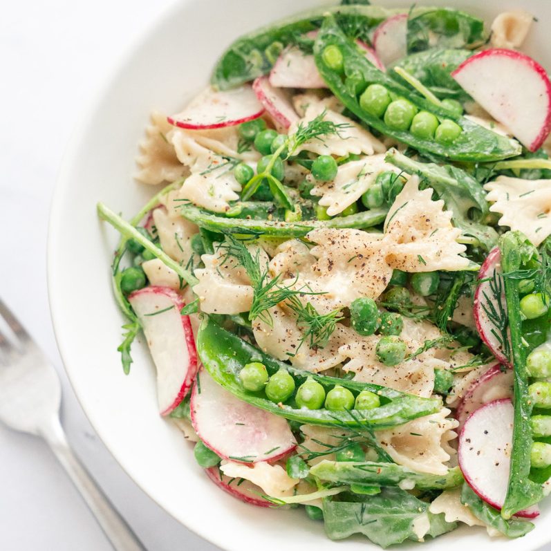 Spring Pasta Salad with Snap Peas and Arugula