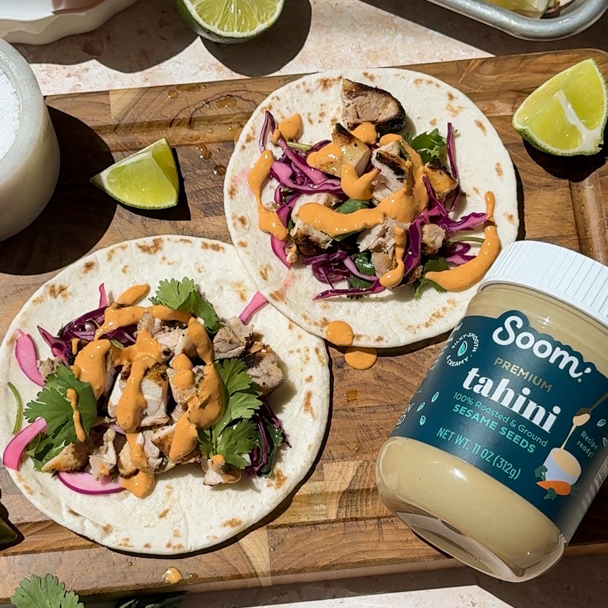 Chicken Tacos with Chipotle Lime Crema