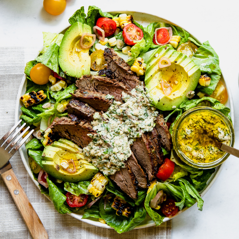 Tahini Chimichurri Steak Salad