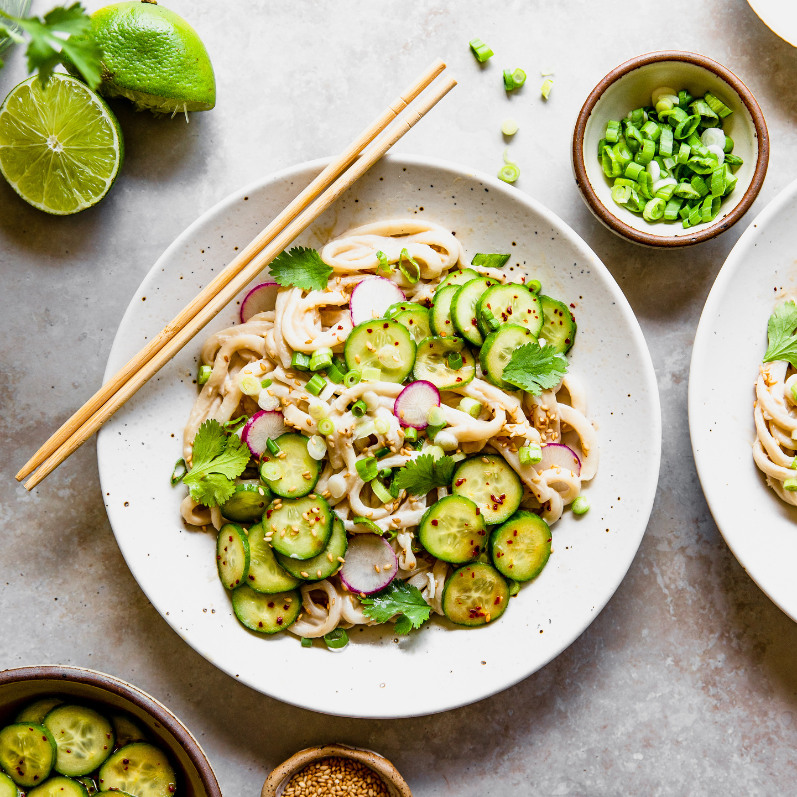 10-Minute Cold Sesame Noodles with Pickled Cucumbers