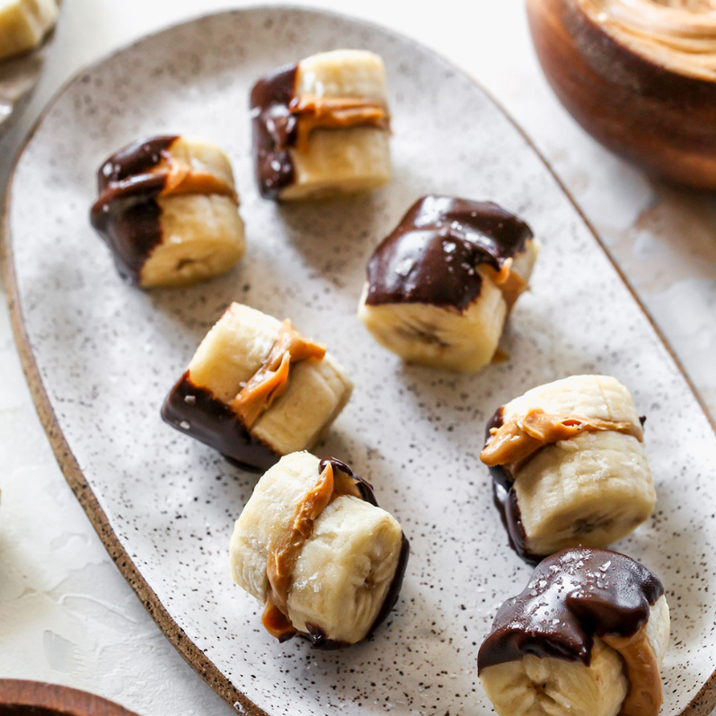 Chocolate Tahini Peanut Butter Banana Bites