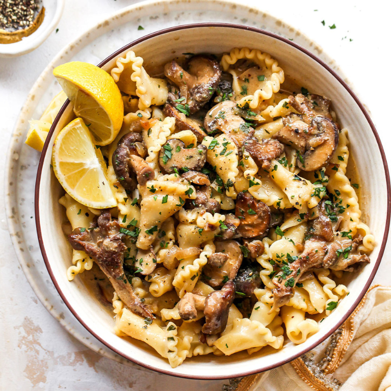 Tahini Mushroom Pasta