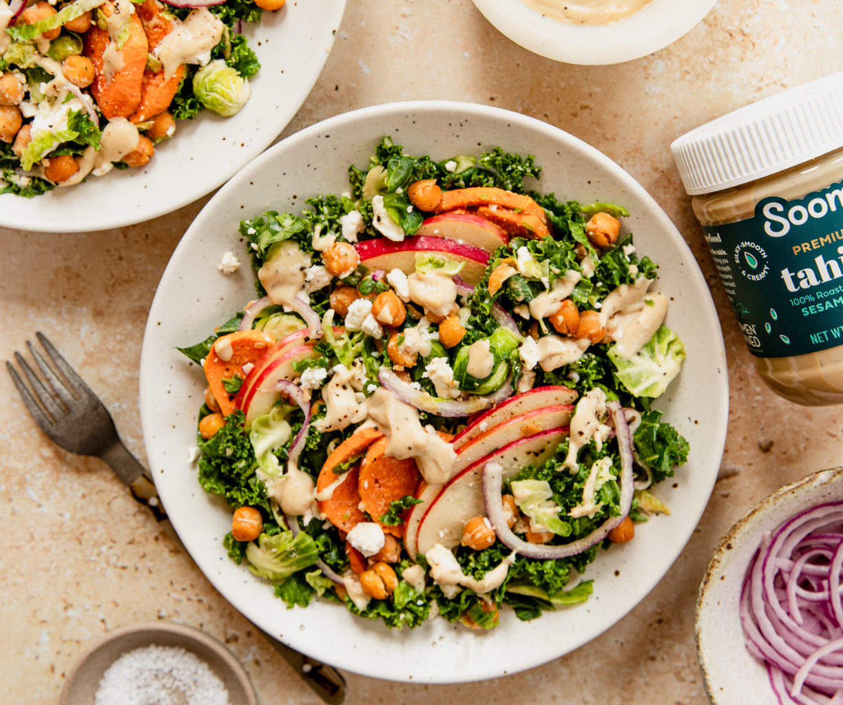 Harvest Salad with Maple Dijon Tahini Dressing