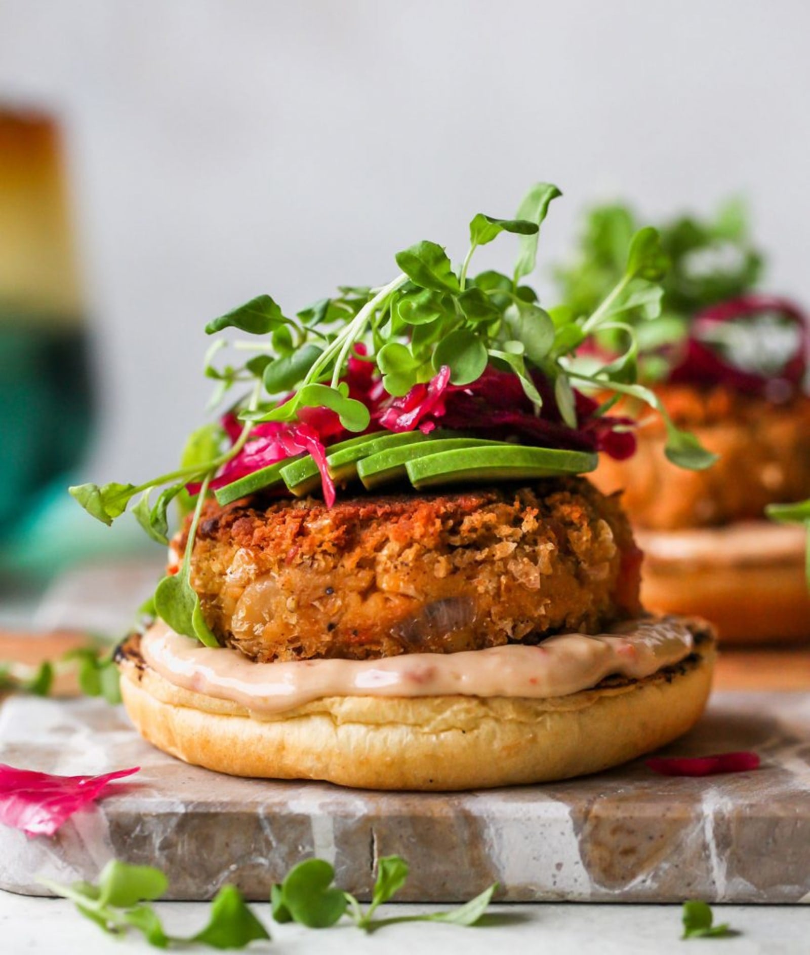 Smoky White Bean Burgers with Tahini Special Sauce
