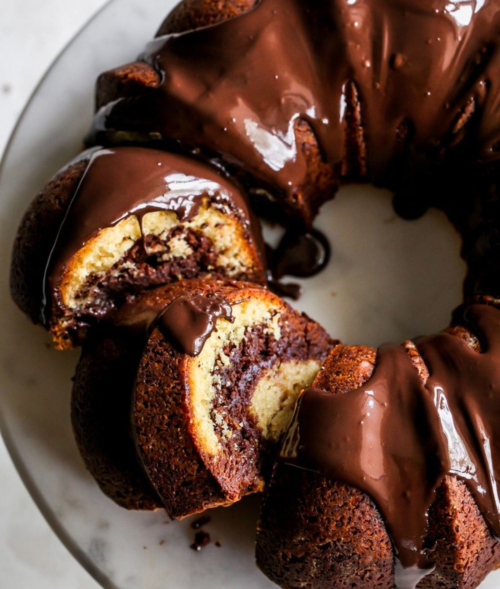 Chocolate Tahini Swirl Bundt Cake