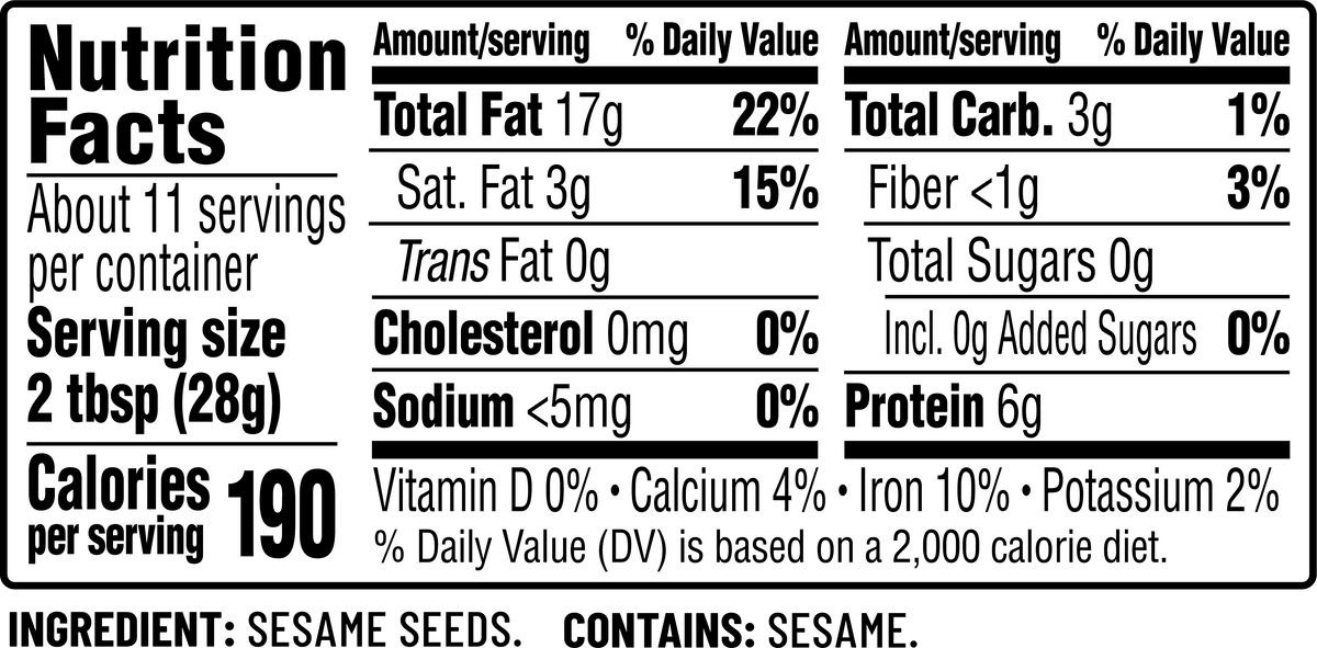 nutrition facts for soom premium