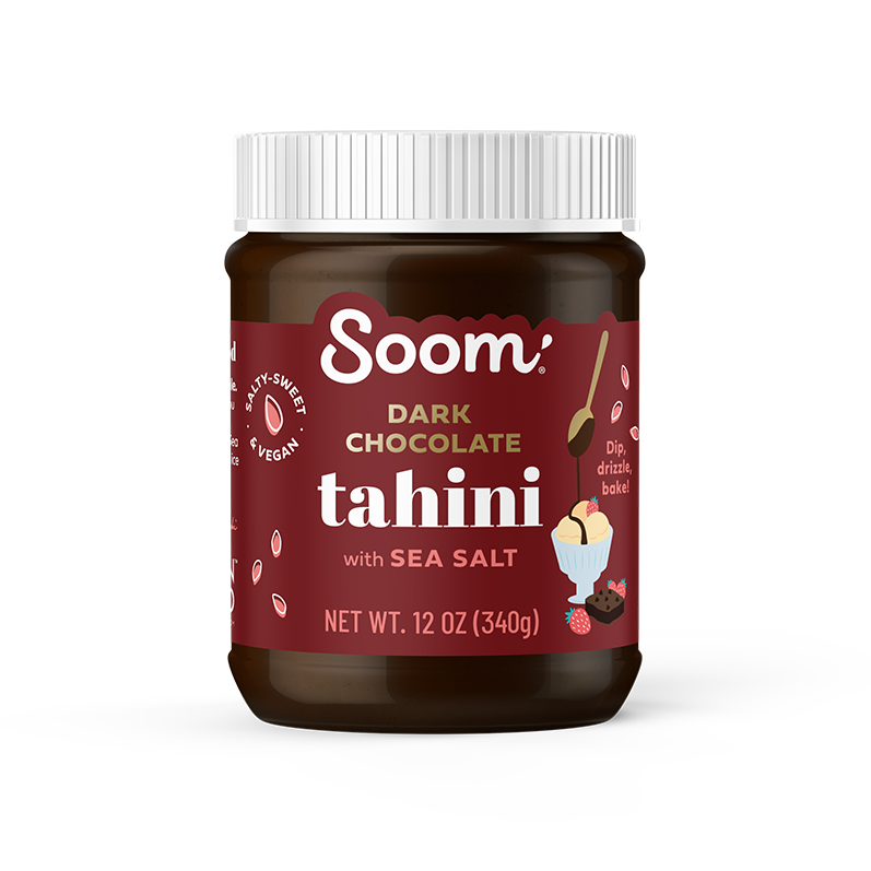 jar of Soom Dark Chocolate Sea Salt Tahini